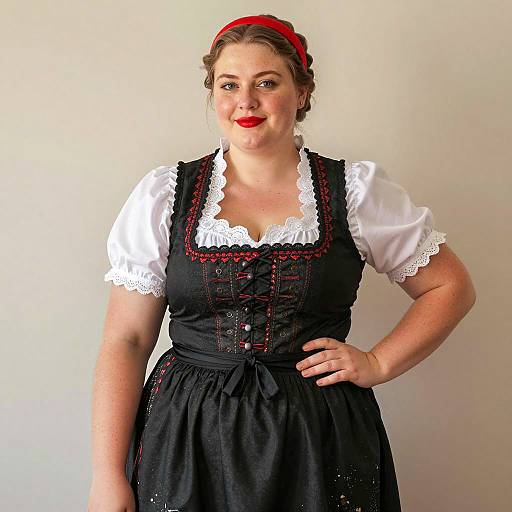 Plus-Size Southern Woman in Vintage Dirndl