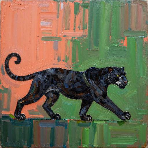 Colorful Embroidery Lace Black Panther Woman