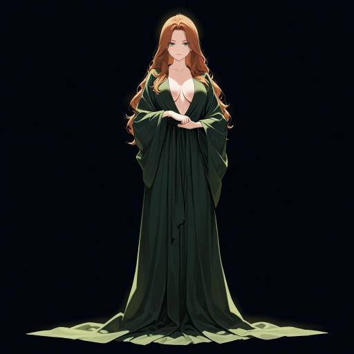 Elegant Silhouette with Auburn Hair Elegant Silhouette with Auburn Hair