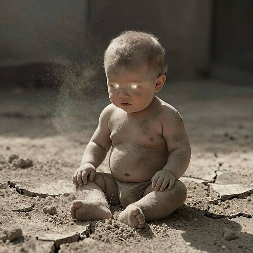 Ashen Baby on Cracked Earth