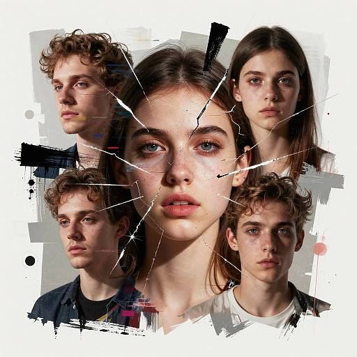 Surreal Broken Portraits Collage