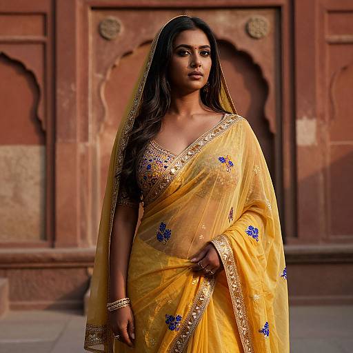 Cinematic Portrait in Dhakai Muslin Saree