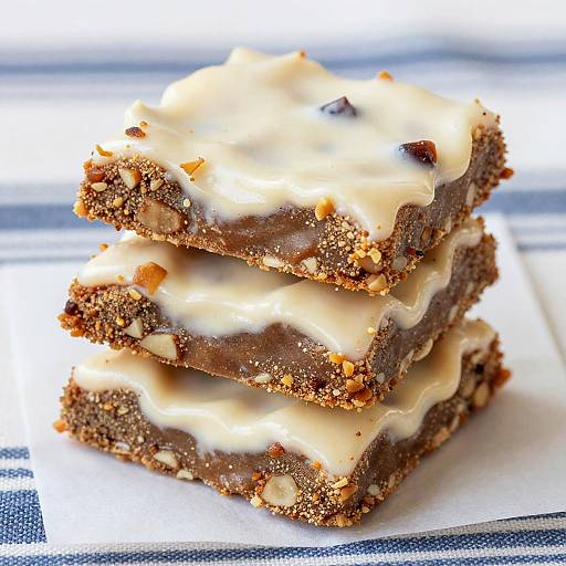 Stacked Frosted Cookie Bars Close-up