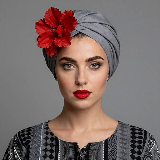 Elegant Portrait of Woman with Turban