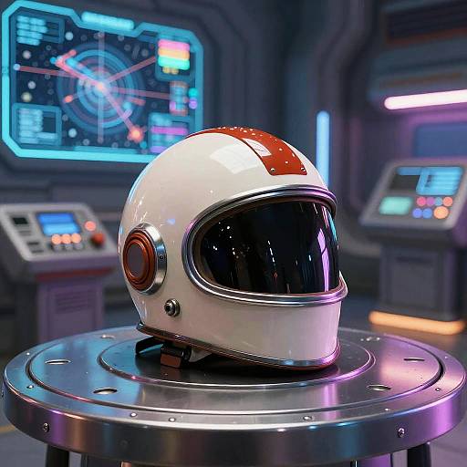 Futuristic Buck Rogers Helmet Scene