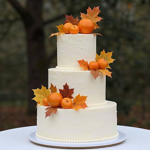 Elegant Autumn-Themed Wedding Cake