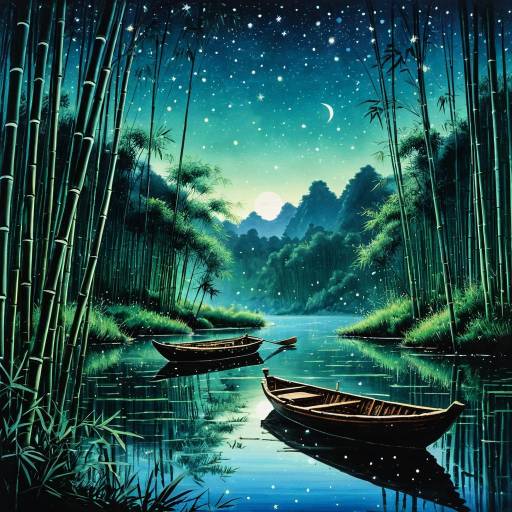 Twilight Serenity in Bamboo Forest Twilight Serenity in Bamboo Forest