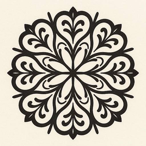 Elegant Art Nouveau Scrollwork Mandala Design