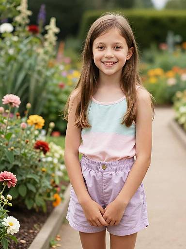 Garden Path Portrait of Young Girl