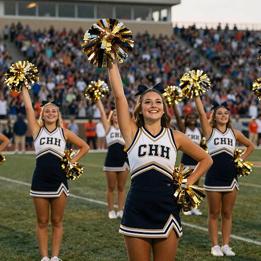 Cinematic Cheerleaders at Night Game