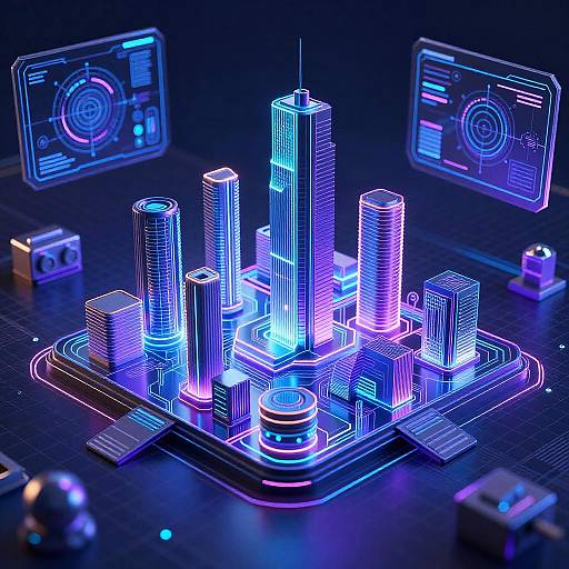 Futuristic AI Architectural Blueprint