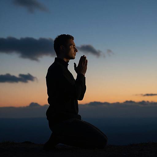 Serene Twilight Prayer Silhouette