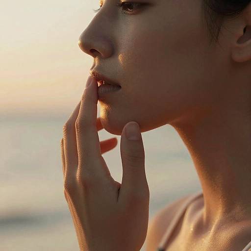 Tender Sunset Caress with Soft Glow