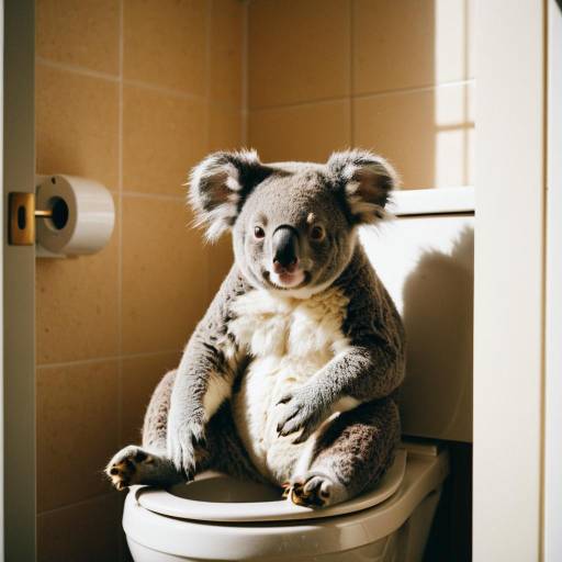 Koala Sitting on Toilet