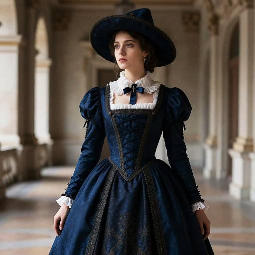 Realistic Gothic Musketeer Woman Portrait