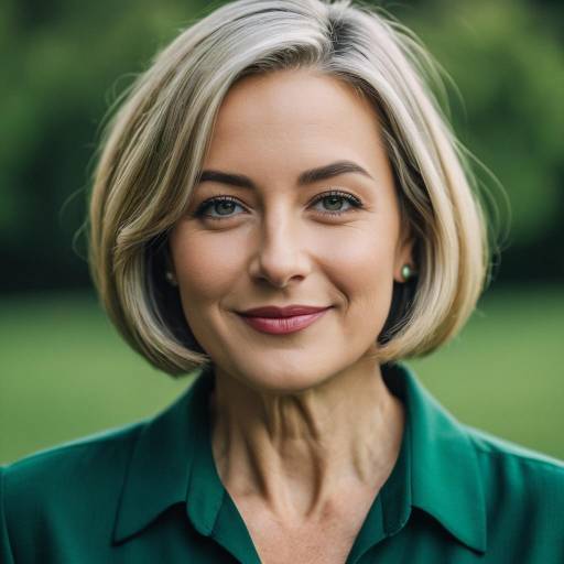 Portrait of Middle-Aged Woman in Green Blouse