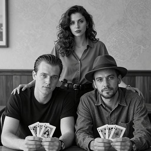 Vintage Black and White Group Portrait