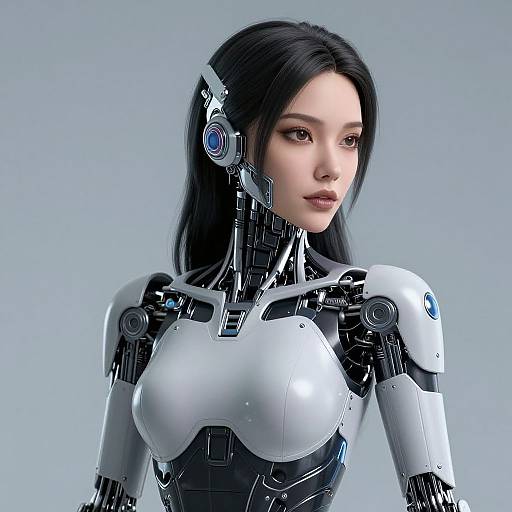 Intricate Ultra-Realistic Cyberwoman Design