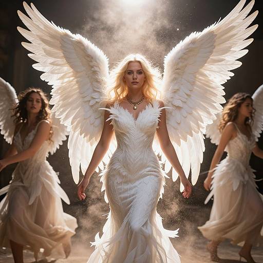 Radiant Angelic Women in Motion