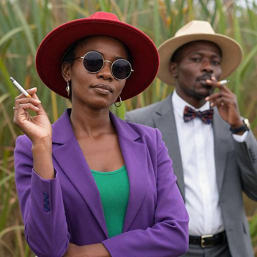 Confident Duo: Fashion and Attitude