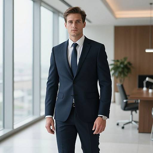 Sleek European Businessman in Office