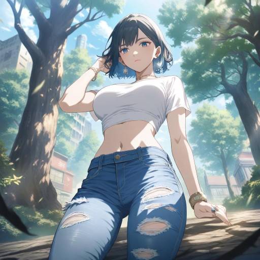 Fashionable Forest Girl with Jewelry