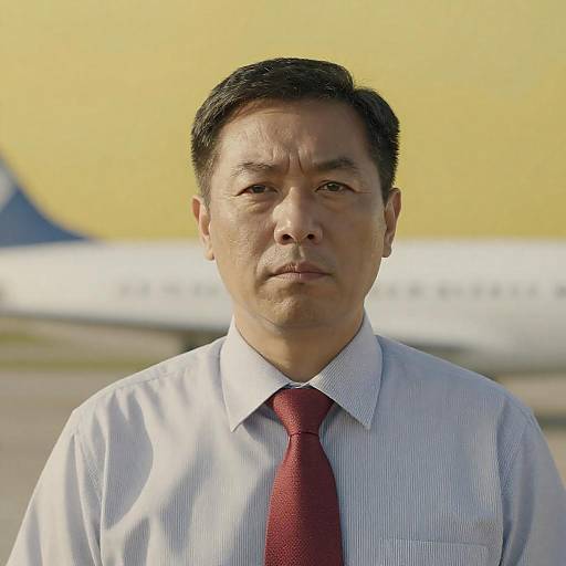 Serious Middle-aged Man in Shirt and Red Tie