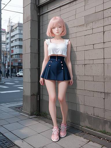 Urban Chic: White Crop & Pink Peplum