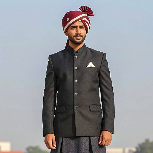 Stylish Dulha Wedding Suit Portrait