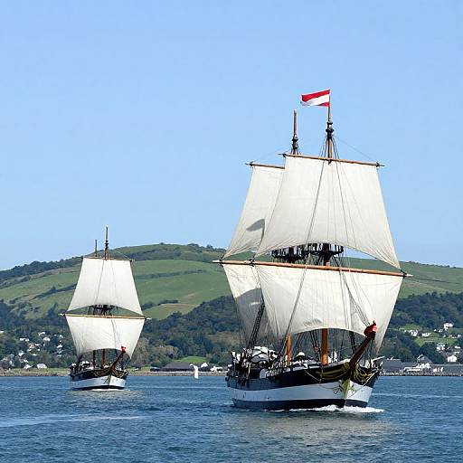 Historic Ships Sailing Plymouth Harbor