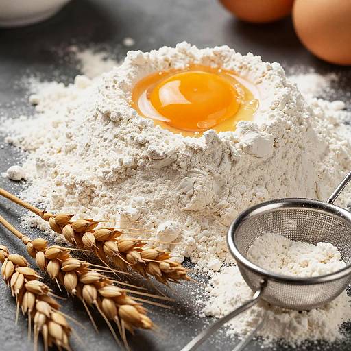 Close-Up Flour and Egg Yolk