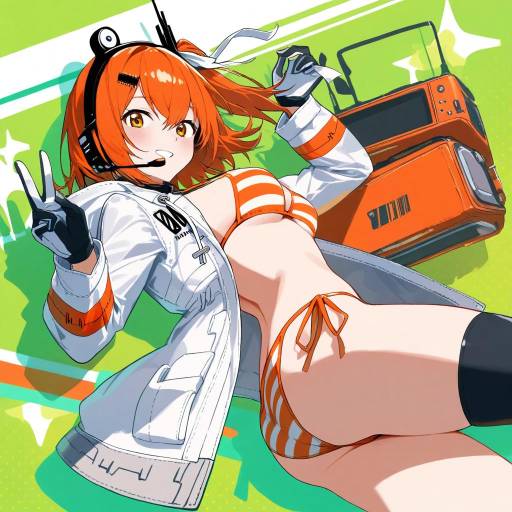 Vibrant Cowboy Shot of a Futuristic Girl