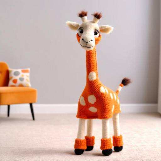 Charming Woolen Giraffe Puppet Animation