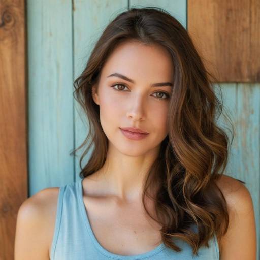 Young Woman Portrait with Wavy Hair