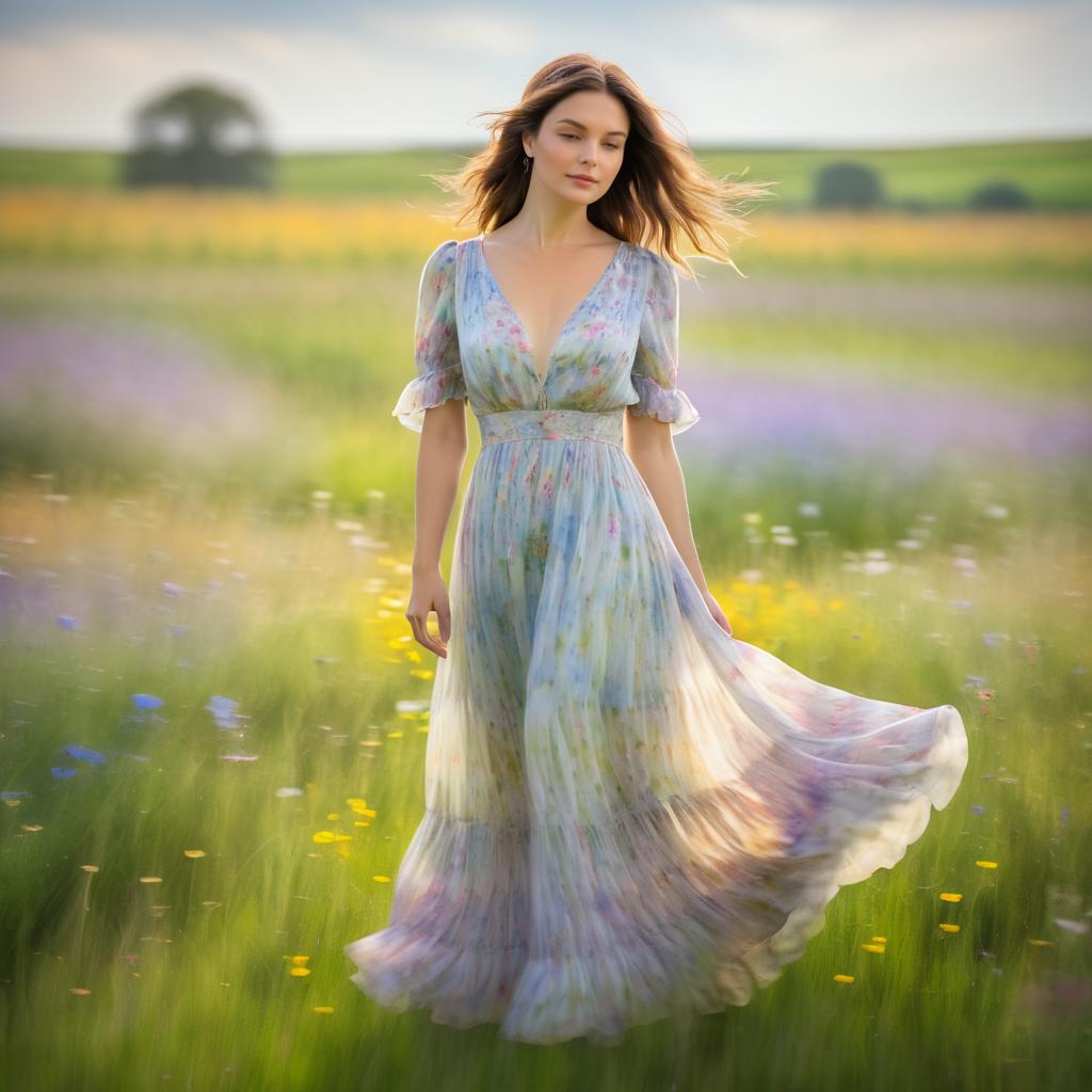 Impressionist Capture of a Woman in Nature