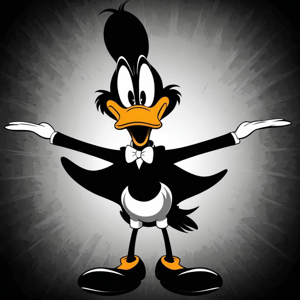 Daffy Duck in Vintage Cartoon Style