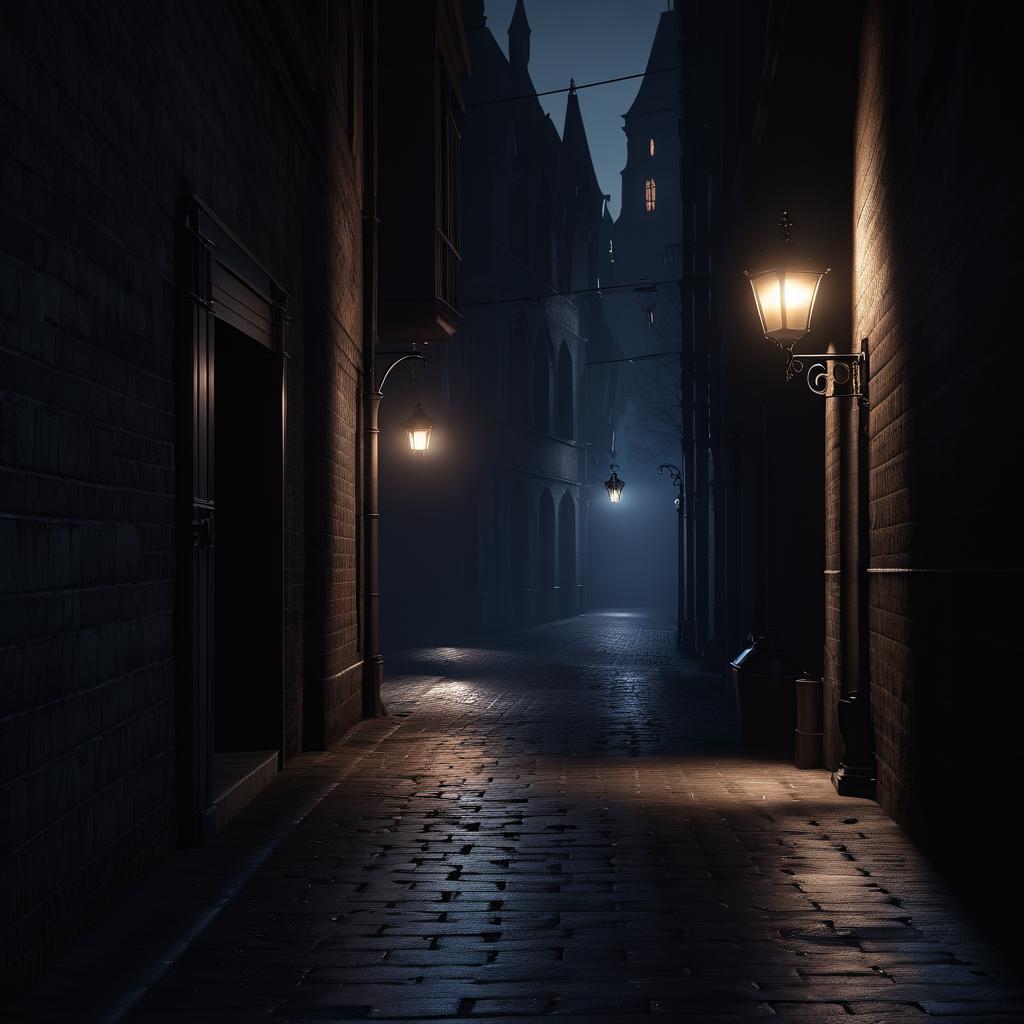 Cinematic Vampire in a Dark Alley Scene