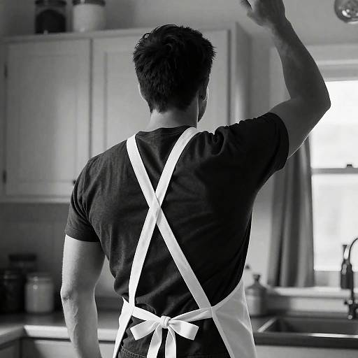 Mysterious Chef in a Vintage Kitchen