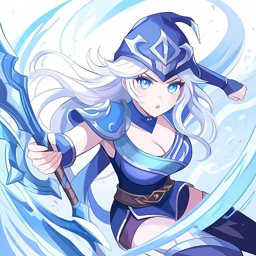 Illustration of Ashe (league of legends), league of legends in the style of Mei (maysroom)