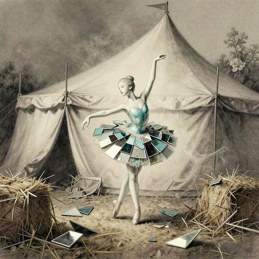 Porcelain Ballerina in Collapsed Tent