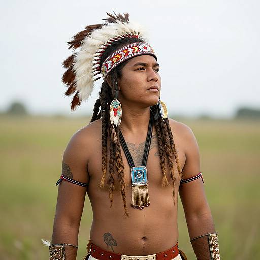 Realistic Native American Male Portrait