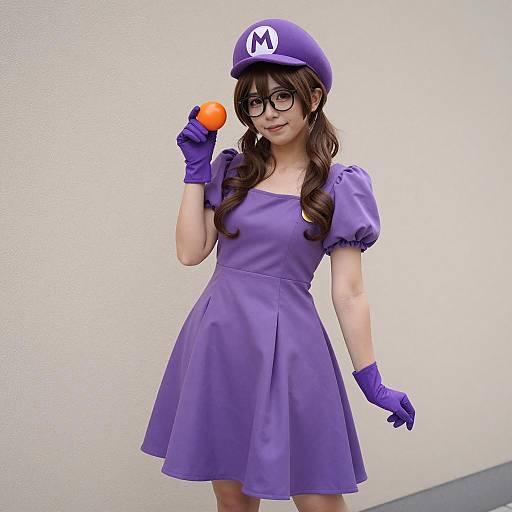 Female Waluigi Cosplay Portrait
