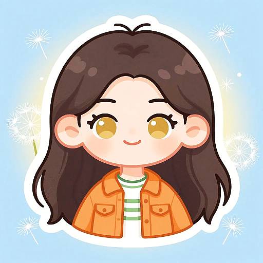 Chibi Character Digital Sticker Art