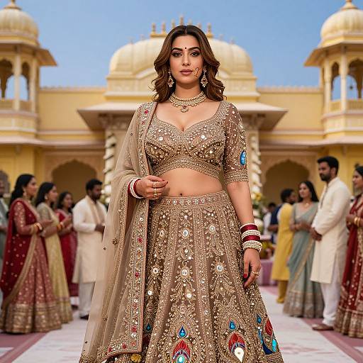 Elegant Indian Bride in Traditional Lehenga