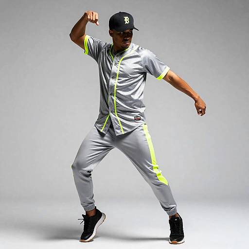 Urban Dancer in Metallic Baseball Jersey