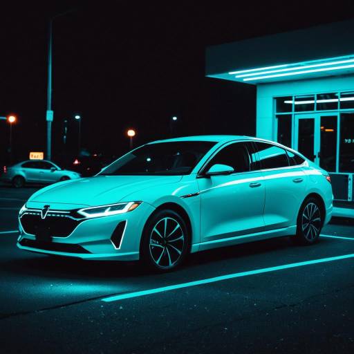 Futuristic Electric Sedan with Neon Glow