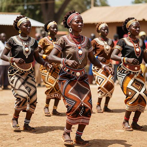 Zulu Women in Traditional Dance Attire