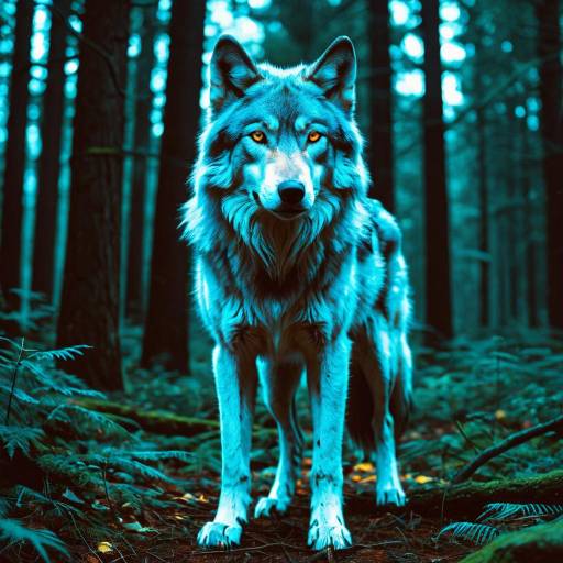 Ethereal Light Wolf in Enchanted Woods Ethereal Light Wolf in Enchanted Woods