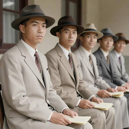 1940s Asian Men in Classic Attire