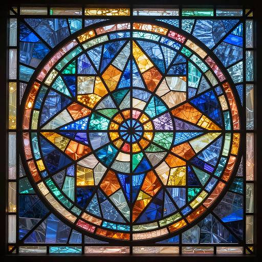 AI-Generated Vibrant Stained Glass Patterns
